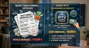 Comparaison de prix entre télévision par câble, Netflix et IPTV]