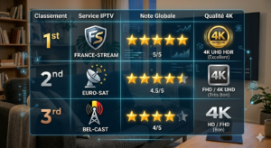 Infographie du classement du meilleur iptv france 2026